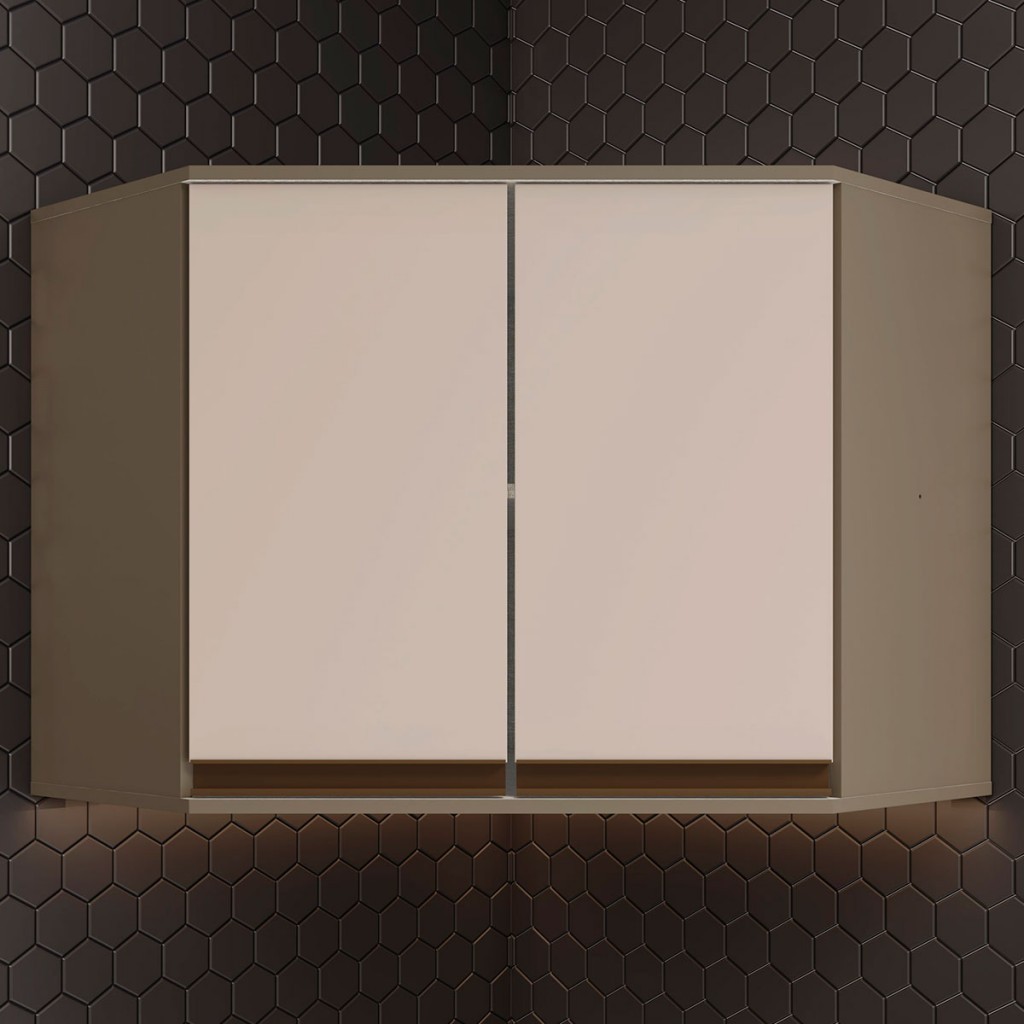 Armário Aéreo Cozinha de Canto 2 Portas Connect Duna/Cristal C57 - Henn em Oferta na Shopee