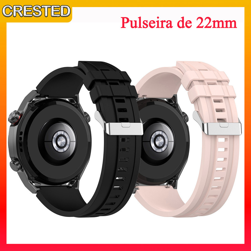 Pulseira 22mm para Huawei Watch Ultimate GT 5 4 3 2e Pro 46mm Pulseira de Silicone para Amazfit GTR 4/3/3pro GTR 47mm