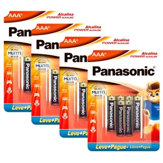 4 Cartela Pilha Panasonic Alcalina AAa Mn2400b4 6 Pilhas em Oferta na Shopee