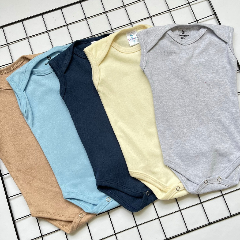 Kit Com 5 Body de Bebê Regata Sem Manga Menino 100% Algodão. em Oferta na Shopee