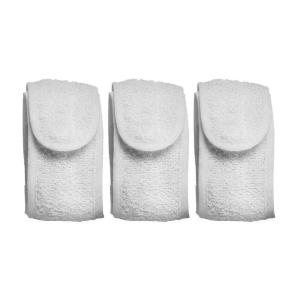Kit 3 Faixas Atoalhada para Cabelo Reutilizável com Velcro Ref: 95 Reds