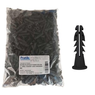 Bucha Plástica Pratik Fixação Base Sólida N6 com Anel Cinza - Embalagem com 1000 Unidades em Oferta na Shopee