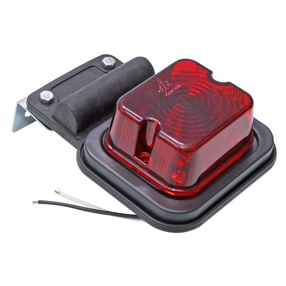 Lanterna Lateral Led Quadrada 4 Leds Vermelho Bivolt Modelo Mercosul Com Suporte - Pradolux