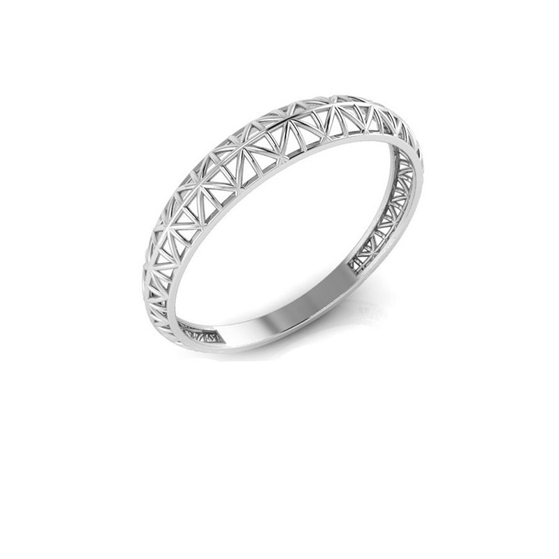 Anel Aparador Aliança Prata 925 3D Feminino Aliança Delicado