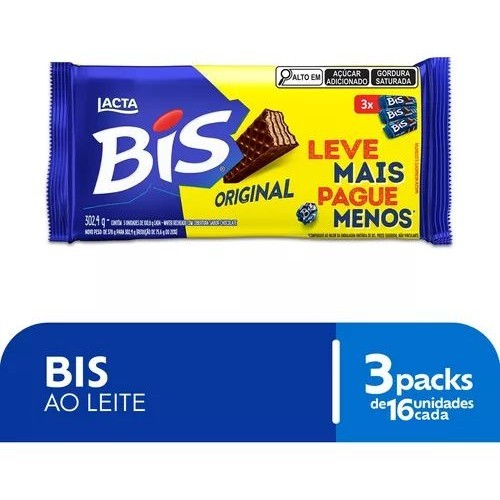 Chocolate Bis Ao Leite 302,4G Tripack 100,8G Cada - Food & Beverages