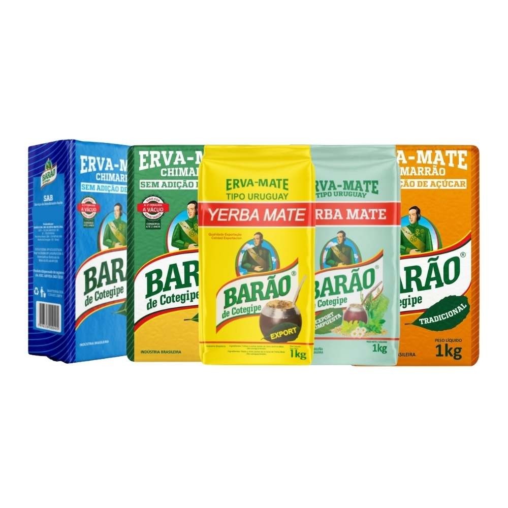 Kit 5 Erva Mate variado Uruguaia Nativa Moída Grossa 1kg cada