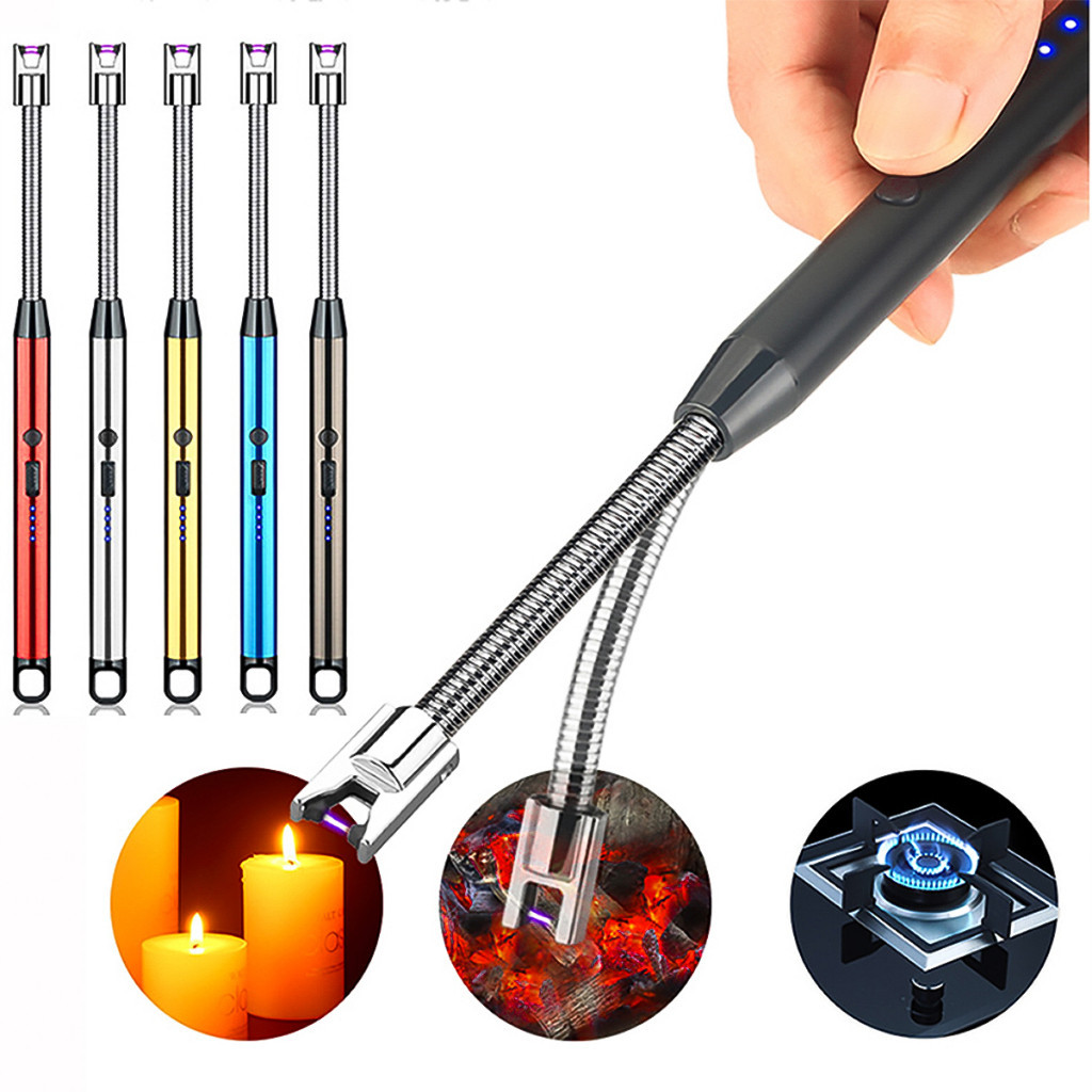 Kit 5 Isqueriros Acendedor De Fogão Isqueiro Eletrico Fogão Churrasqueira Vela Original Recarregavel UBS Luca