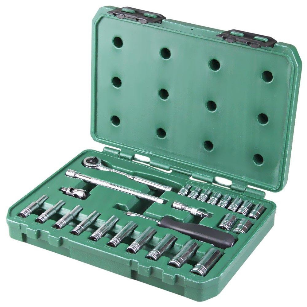 Jogo de Soquetes Sextavados 1/4 pol. 25 Peças - em Polegadas em Oferta na Shopee