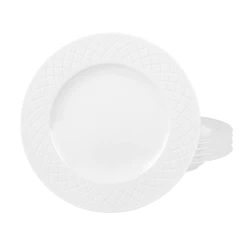 Jogo de Pratos Raso 27cm Kit 4 Peças Em Porcelana Ingrid Tramontina Branco