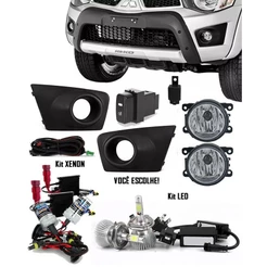 Kit Farol de Milha Neblina Mitsubishi L200 Triton 2011 2012 2013 2014 2015 + Kit Xenon 6000K / 8000K ou Kit Lâmpada Super LED 6000K