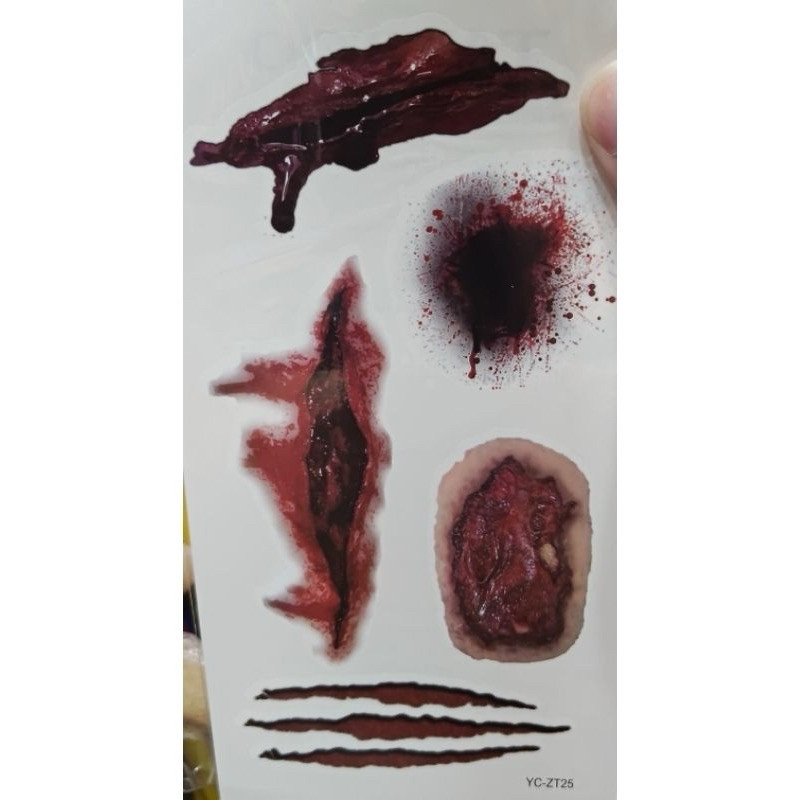 Tatuagem Temporária Halloween Tattoo 3D Cicatriz Machucado FESTA