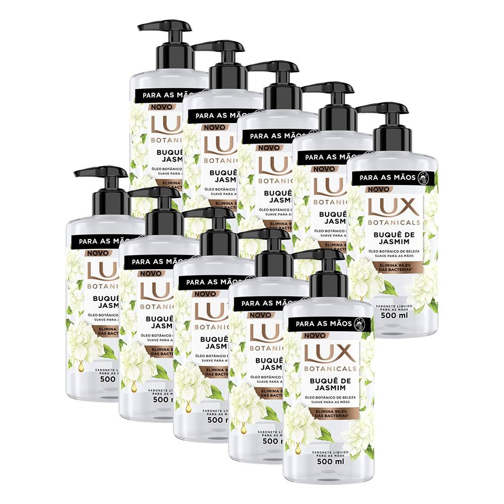Kit 10 Sabonetes Líquido Lux Botanicals Buquê de Jasmim 500ml em Oferta na Shopee
