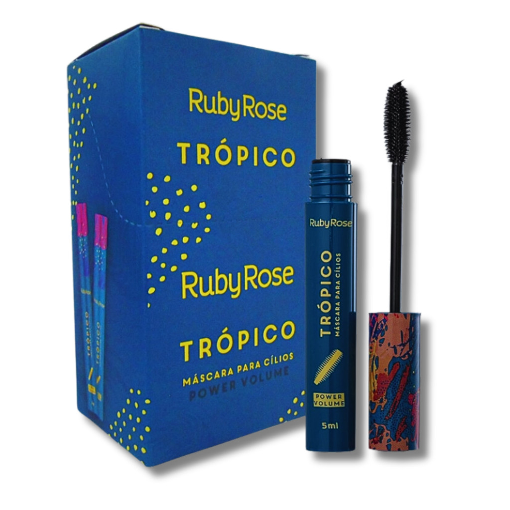 Box com 12 Uni Máscara para Cílios Trópico Power Volume - Ruby Rose
