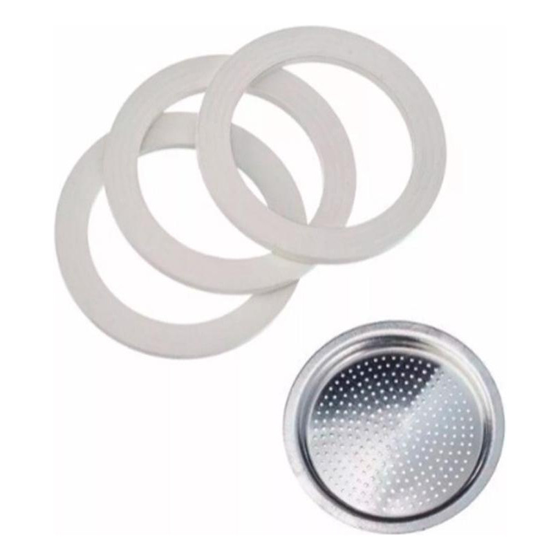 Filtro De Cafeteira Italiana 6 Xícaras Com 3 Anéis Vedação em Oferta na Shopee