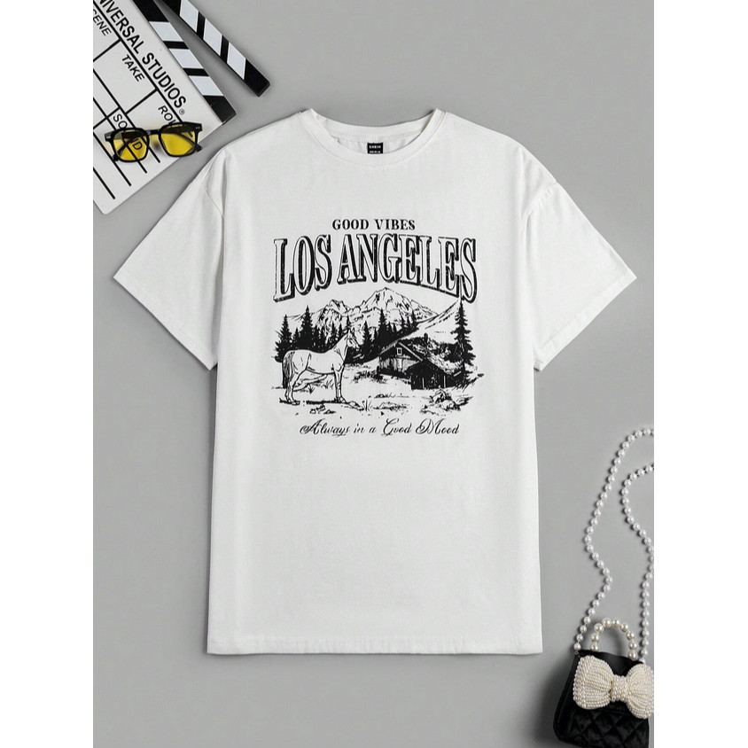 Camiseta Oversized Estampada Life Style Boas Vibrações Blusa T-shirt Streetwear Aesthetic Good 