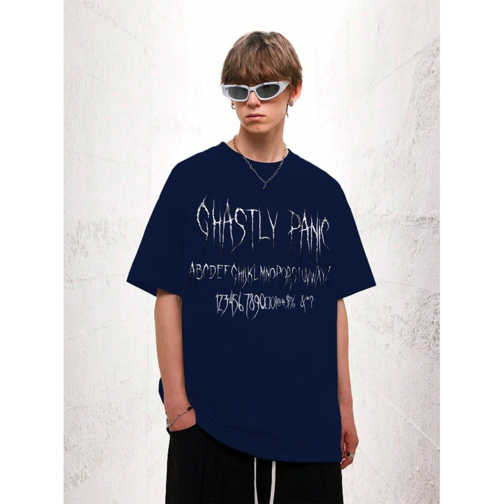 Blusa Estampada Panic Horror Masculina Oversized Camiseta Moderna Aesthetic Personalizada T Shirt