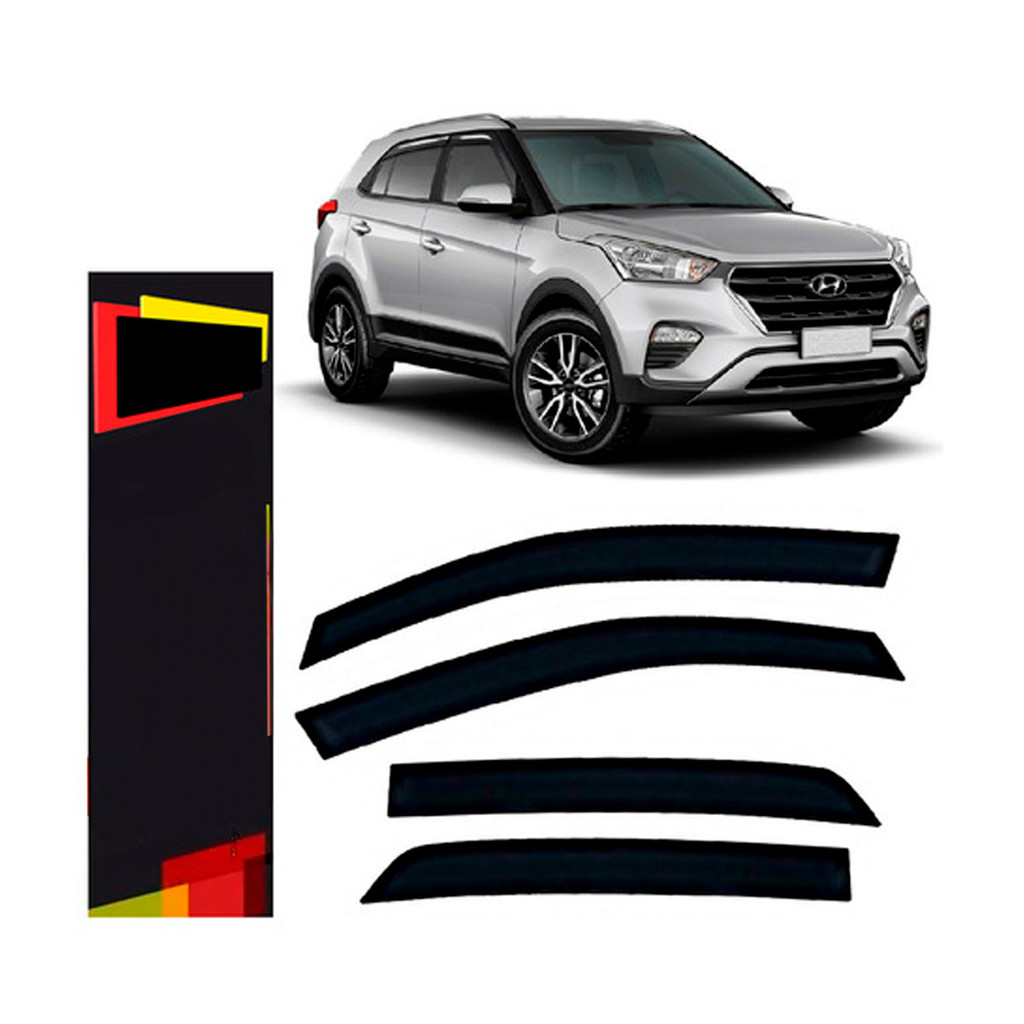 Calha de Chuva Hyundai Creta 2017 a 2022 4 portas TG Poli Defletor Portas Protetor Janelas Fumê em Oferta na Shopee
