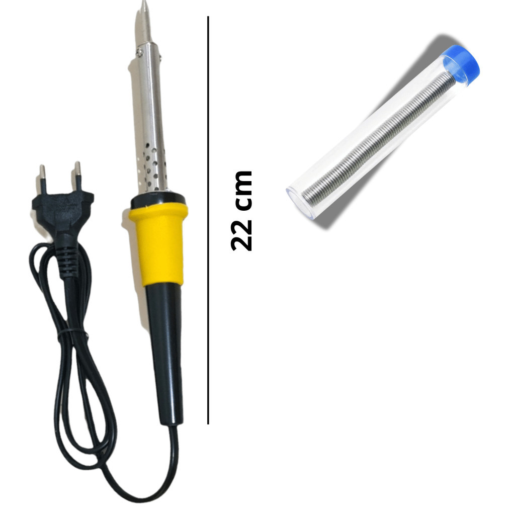 Kit Ferro De Solda Soldar Soldador 110v ou 220v 40w ou 60w Com Estanho Resistente em Oferta na Shopee