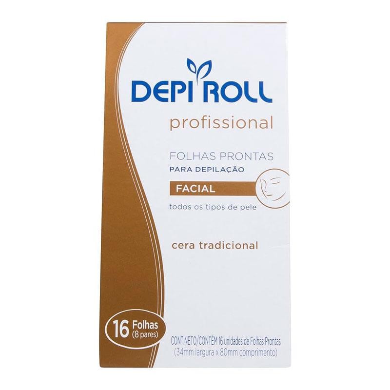 Folhas Depilatórias Facial Depi Roll Tradicional 16 folhas