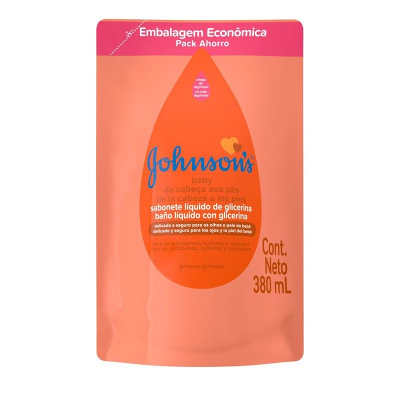 Sabonete Líquido Refil Johnson's Baby da Cabeça aos Pés 380ml
