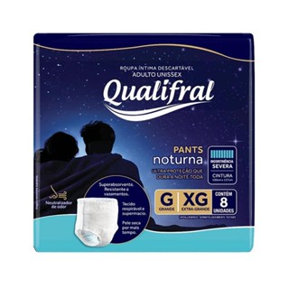 Roupa Íntima Descartável Qualifral Pants Noturna G/XG 8 Unidades em Oferta na Shopee