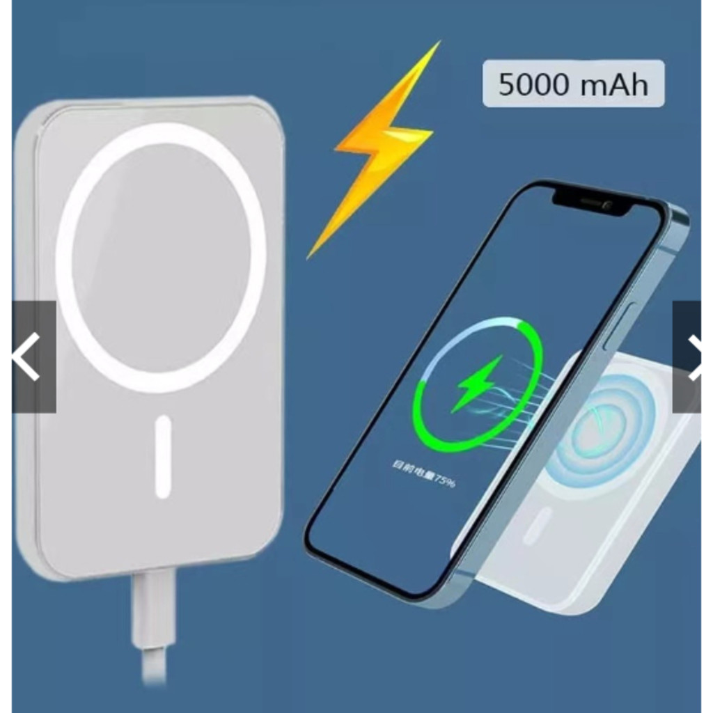 Carregador Portátil Indução para iPhone/Android Magsafe Apple Sem fio Bateria Ca