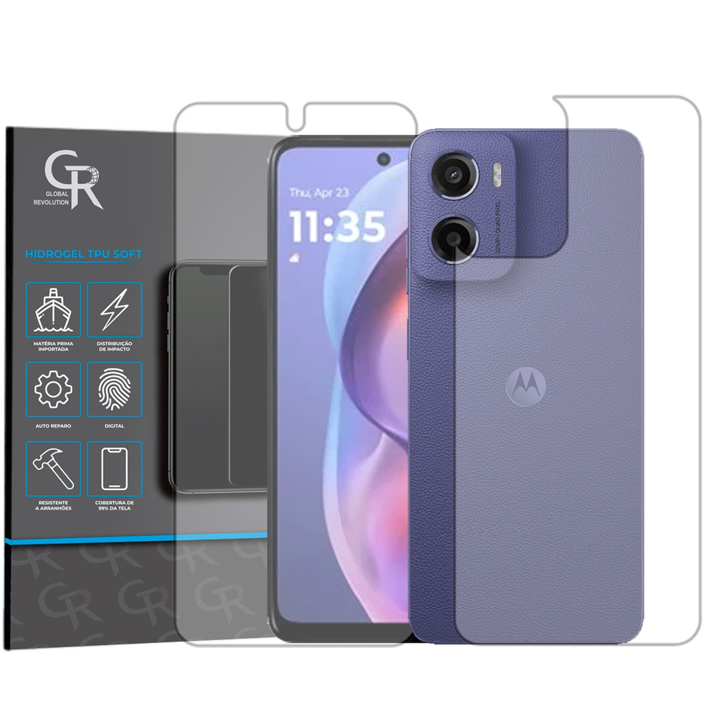 Película Hidrogel HD Frente e Verso Para Motorola Moto E15