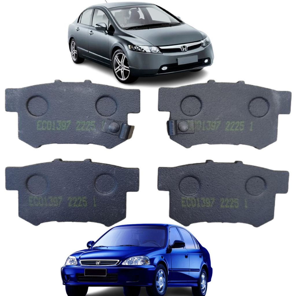 PASTILHA DE FREIO TRASEIRA HONDA CIVIC NEW CIVIC 2001 A 2016 CRV-V 2002 A 2006 ACCORD 1999 A 2003