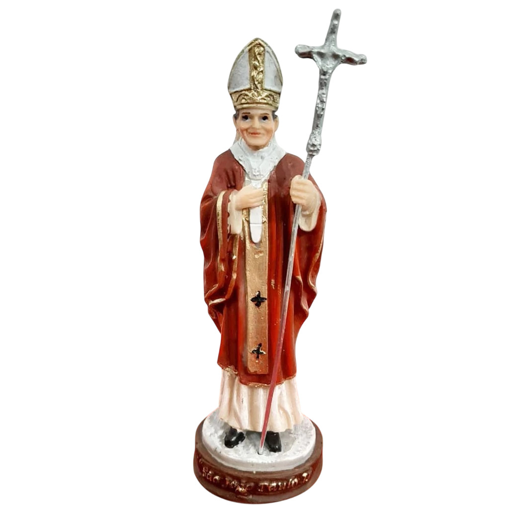 Imagem de São João Paulo II em Resina 15 cm - Imagem Católica