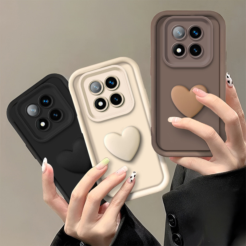 Para Redmi Note 14 Pro 14Pro 4G 5G CaseFor + Plus DIY 3D Love Heart Phone Invólu