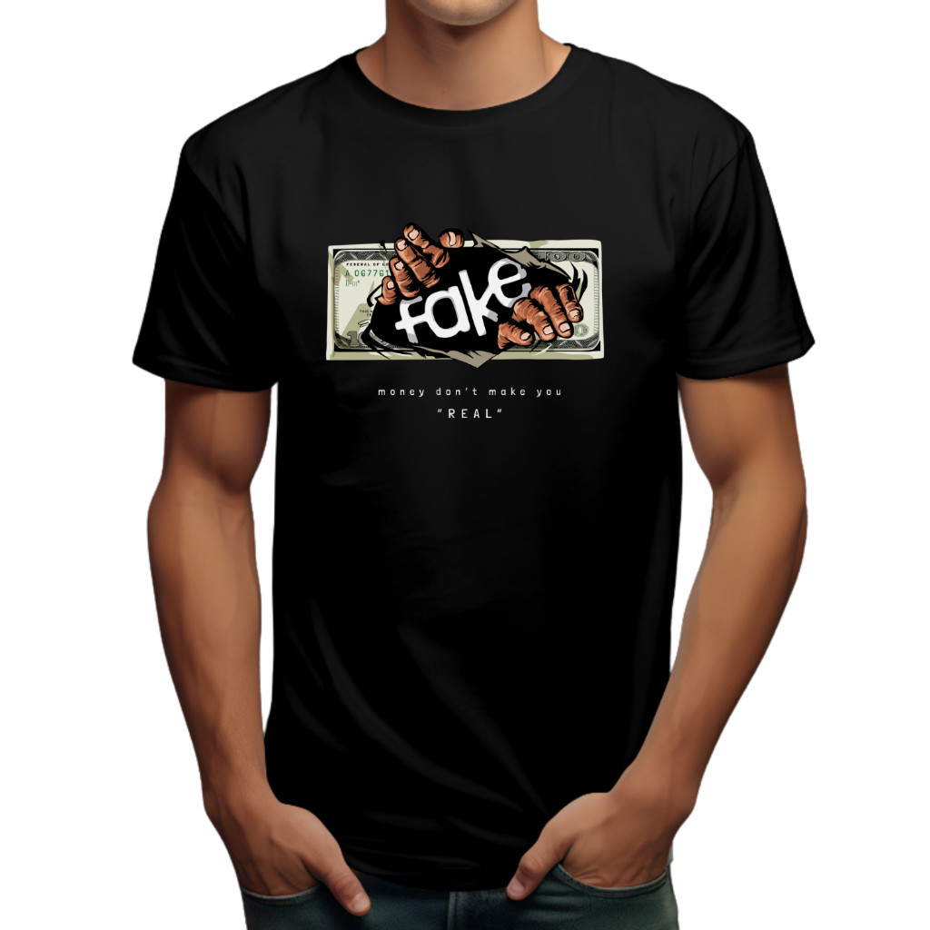 Camiseta Masculina Fake Money Camisa de Estilo Streetwear