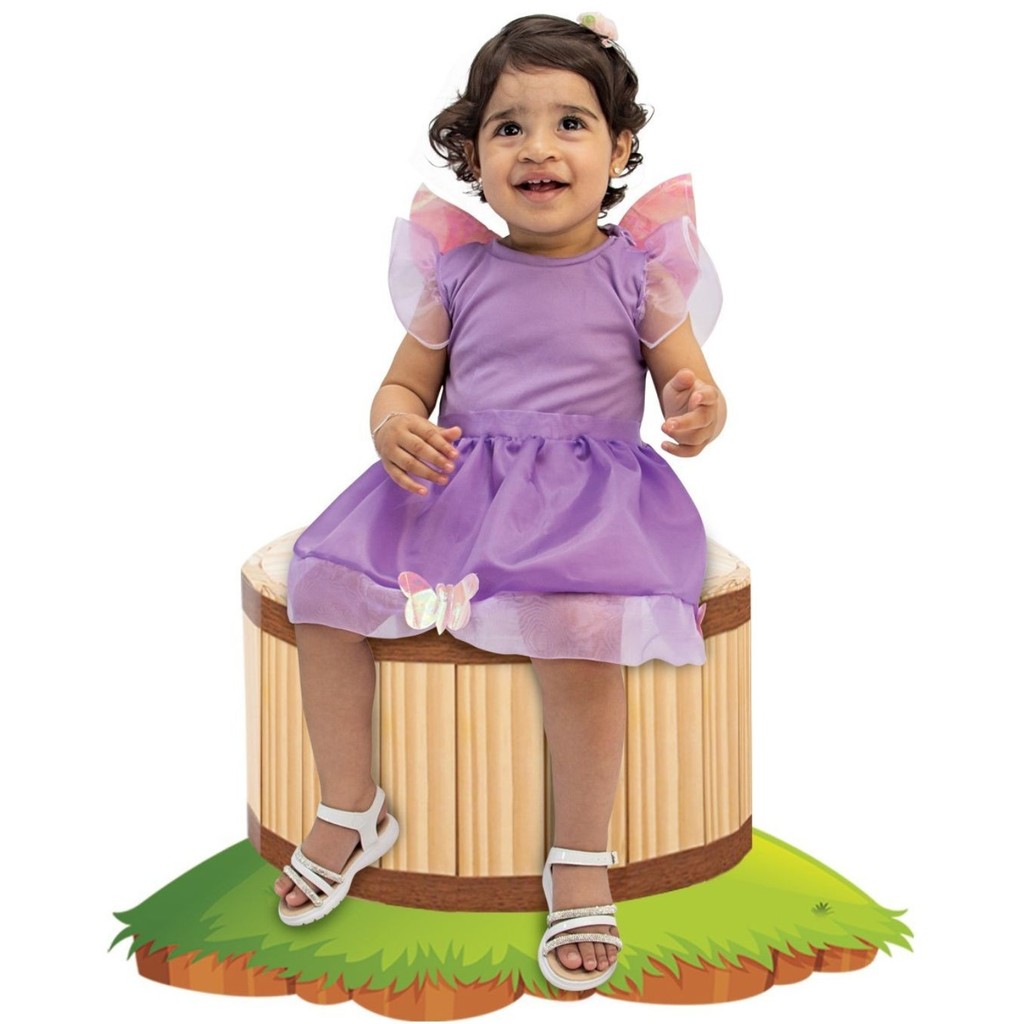 Fantasia Infantil Baby Borboleta Lilás Festa Criança Menina Lilac Butterfly Jardim Luxo