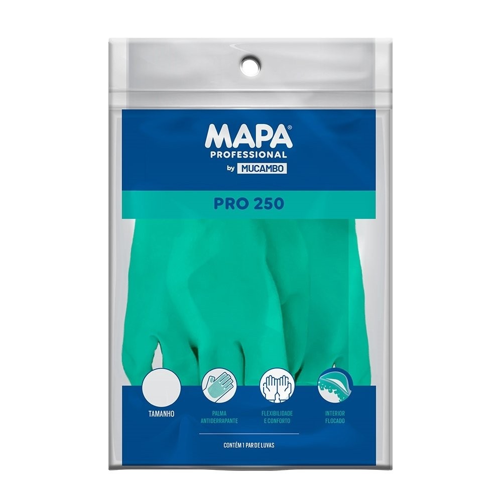 Luva Mucambo 250S Antiderrapante Forrada Verde Tamanho XG - Embalagem com 10 Pares - Home & Living