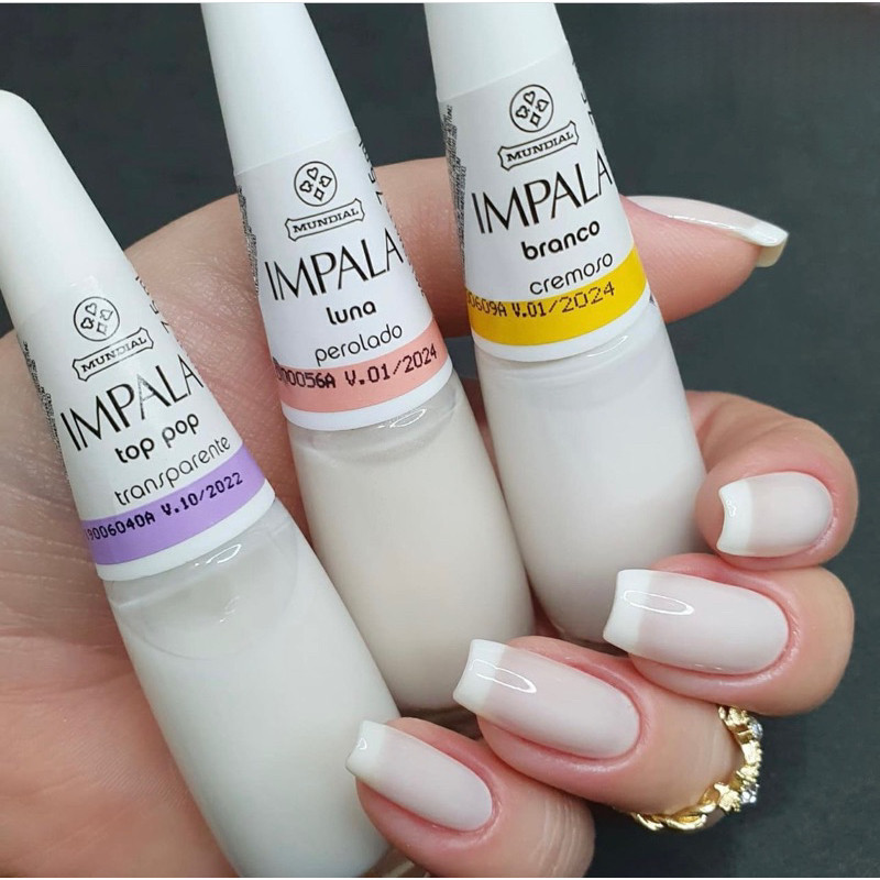 Kit 3 Esmalte Impala Francesinha Top Pop , Luna e Branco em Oferta na Shopee