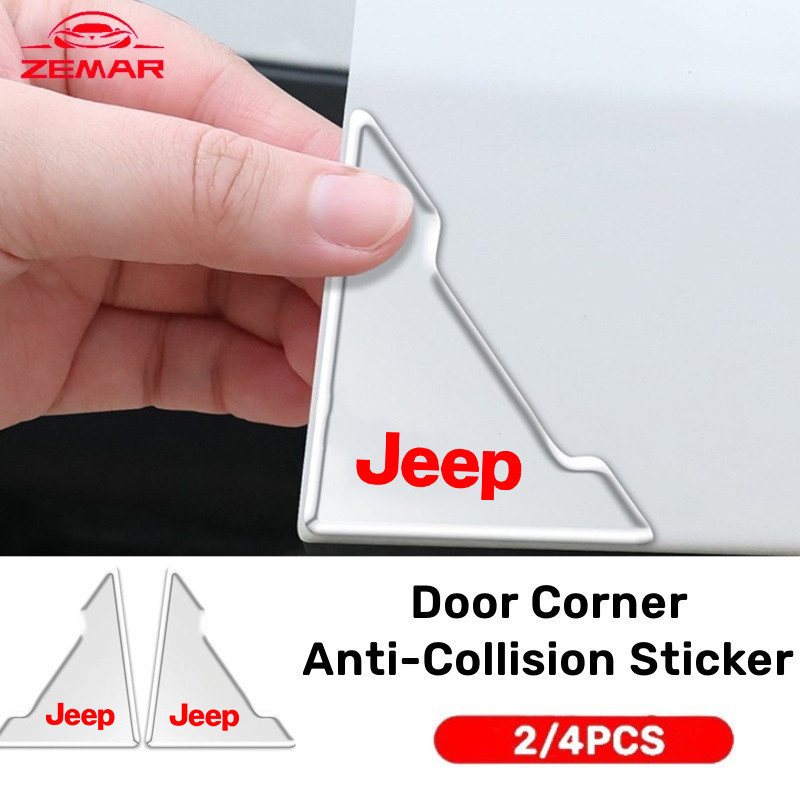 Para Jeep Adesivos Anti Colisão Cantos De Porta Anti-Riscos Guarda-Da Do Carro Tiras De Canto Colisão Automotivas Para Jeep Renegade Compass 2023 Willys Wrangler jk Grand Cherokee