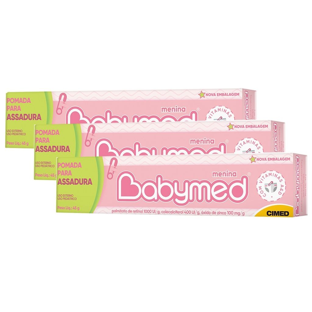 Babymed Menina Pomada Contra Assadura com 45g | Kit com três unidades - Health
