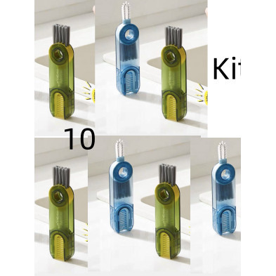 KIT10 Escova de limpeza mágica multifuncional Escova para limpar mamadeira com copo térmico 3 em 1 multifuncional para limpeza de copos