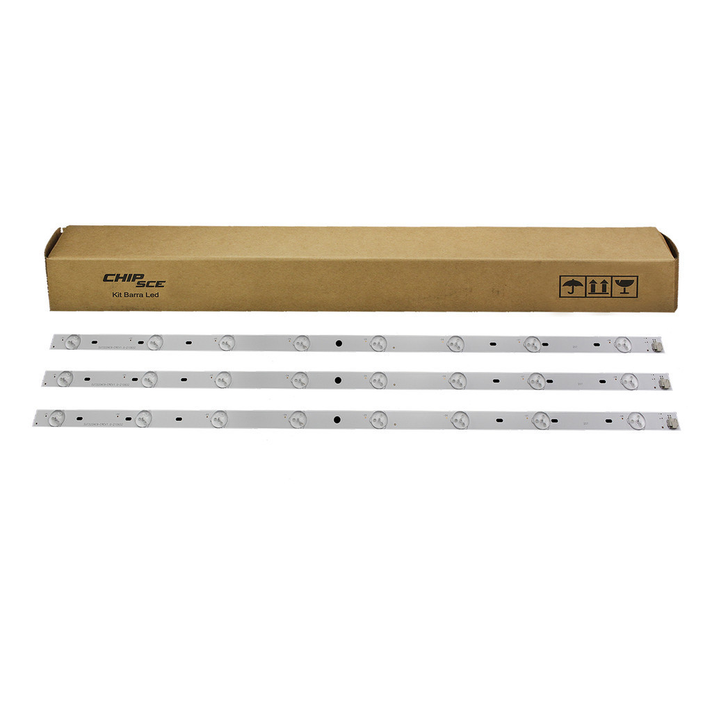 Barramento LED Compatível com TV Semp Toshiba 32L2300 / SST320A84 - Kit com 3 Barras Novas de 8 Led