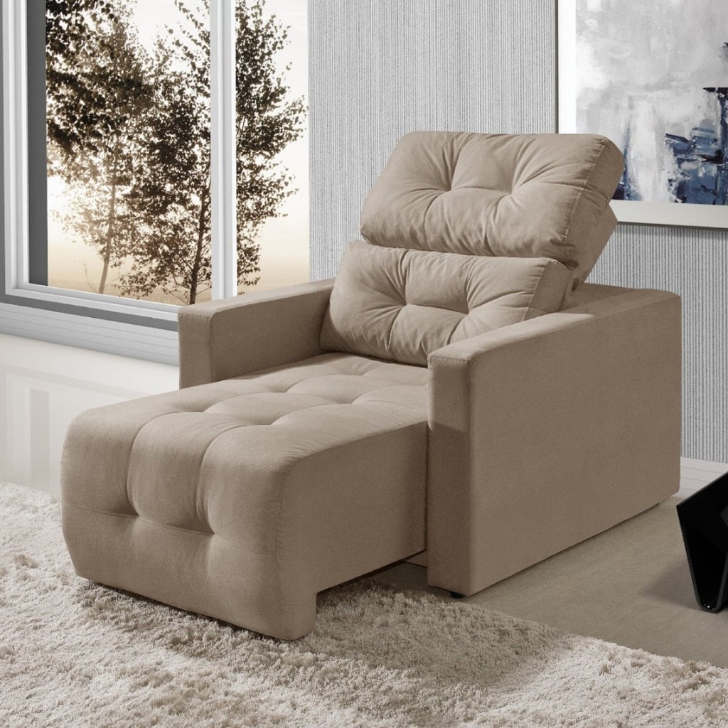 Poltrona Retrátil Reclinável Alba Yescasa Castor em Oferta na Shopee