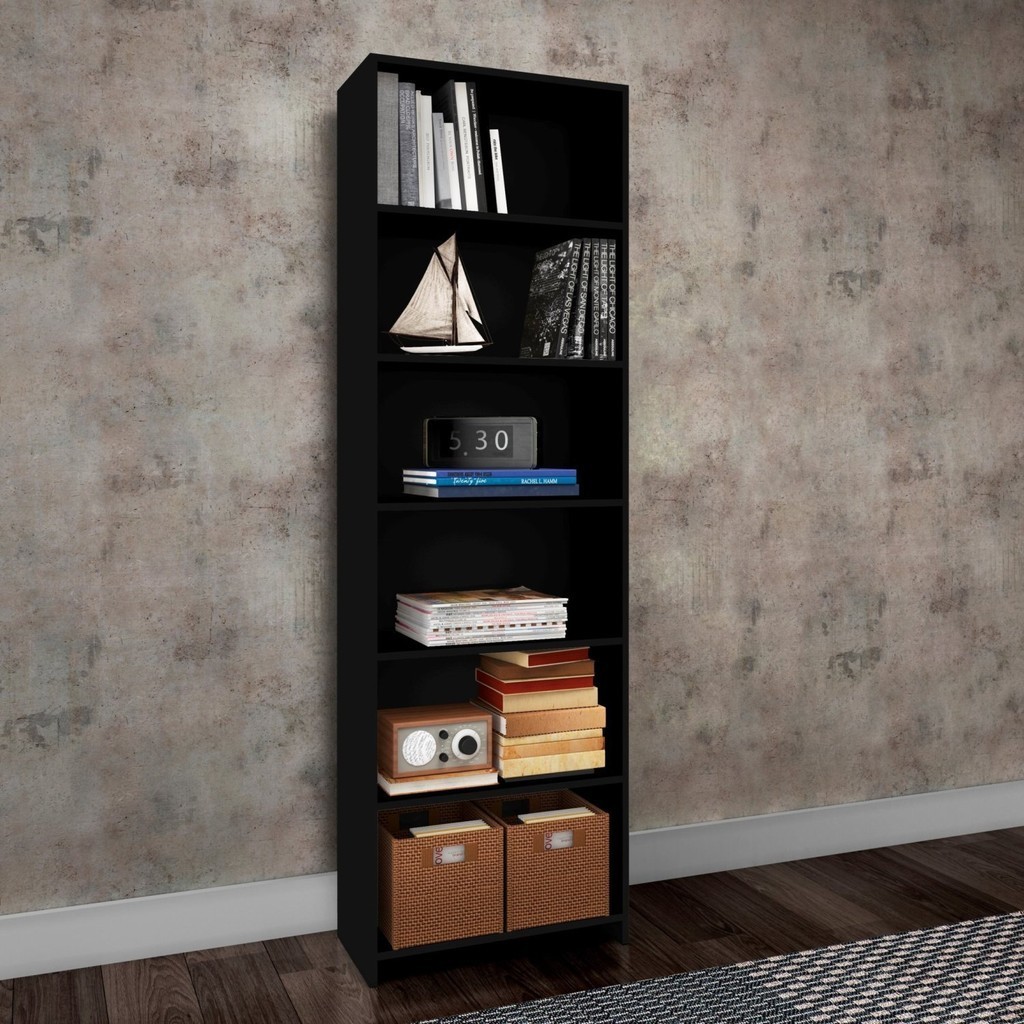 Estante para Livros 5 Prateleiras LV200 Preto em Oferta na Shopee