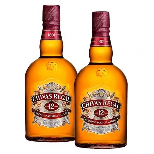 Kit Whisky Escocês Chivas Regal 12 anos 1 Litro com 2 unidades em Oferta na Shopee