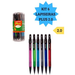 Kit 6 Lapiseiras 2.0 Plus Escolar Escritório Escrita Macia Diversas Cores Com Apontador Leo&Leo em Oferta na Shopee