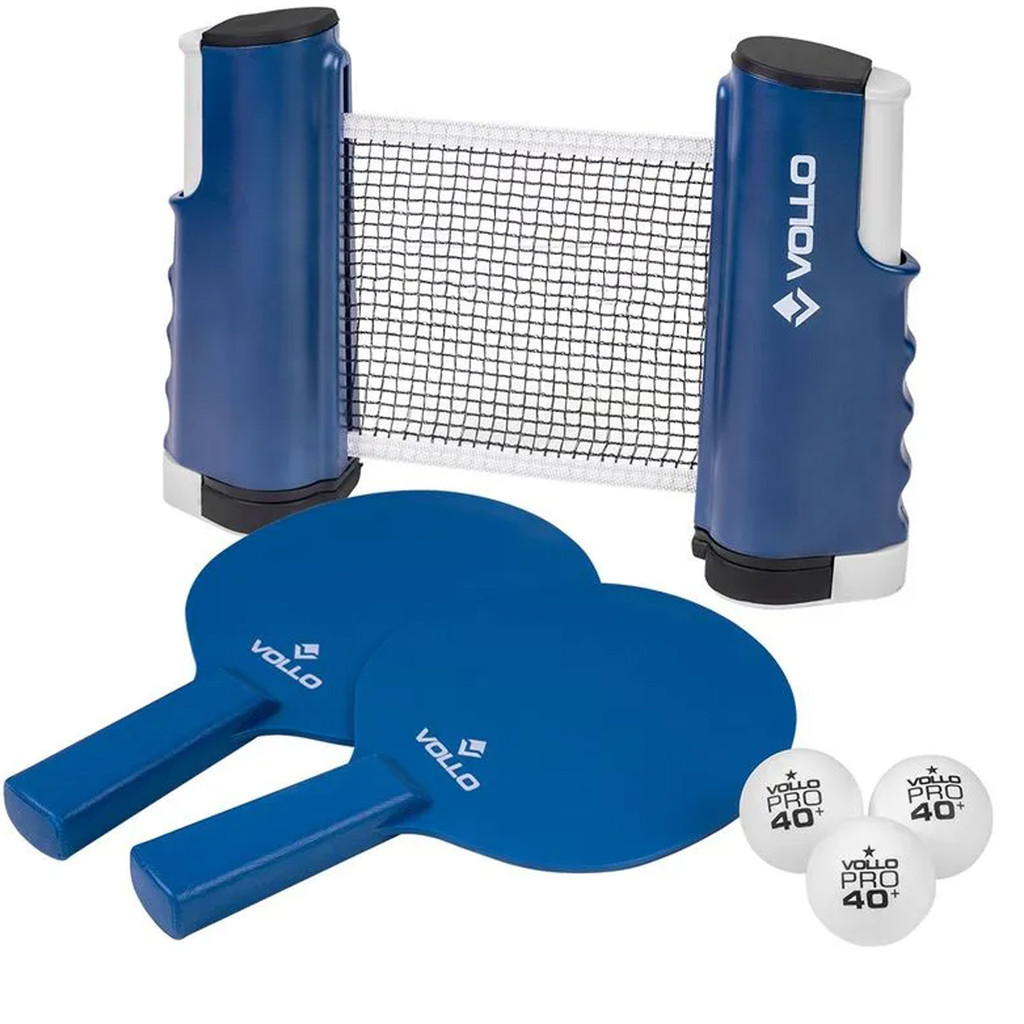 Kit Tênis de Mesa 2 raquetes, 3 Bolas, Rede e 1 bolsa VT810-R Vollo Sports