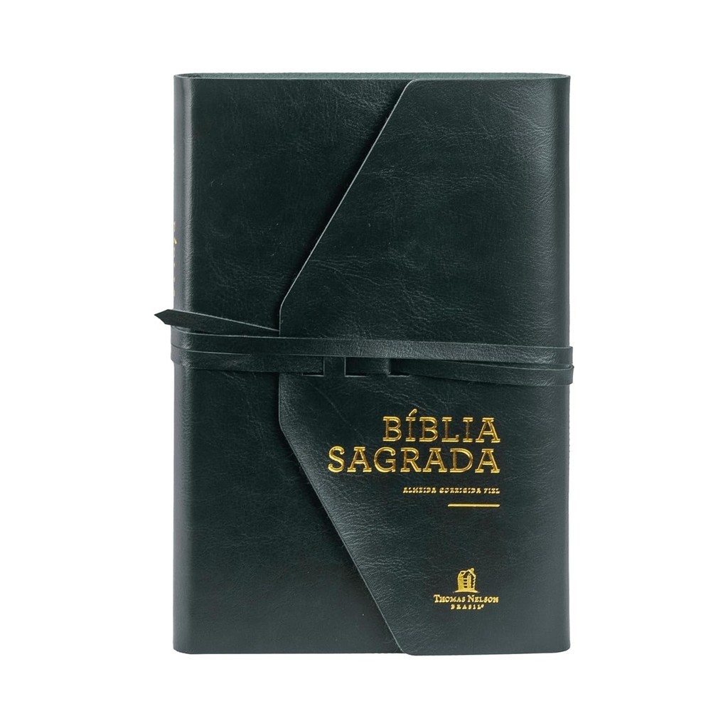 Bíblia Sagrada ACF | Letra Grande | Com Cordinha | Couro Soft | Leitura Perfeita | Verde Artesanal em Oferta na Shopee