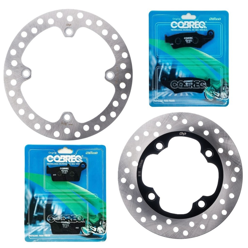 Kit Discos de Freio Xre 300 2009-2018 Sem Abs + Pastilhas Cobreq em Oferta na Shopee