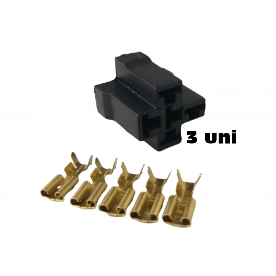 Kit 3 porta rele 5 vias c/ terminais para relê 4 ou 5 pinos