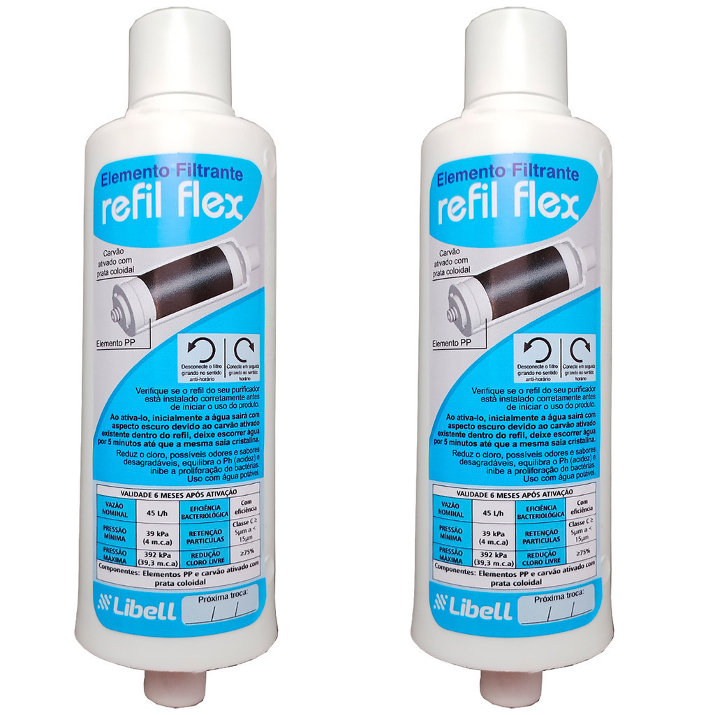 Kit 2 Filtros Flex Originais P/ Purificador Acquaflex Libell em Oferta na Shopee