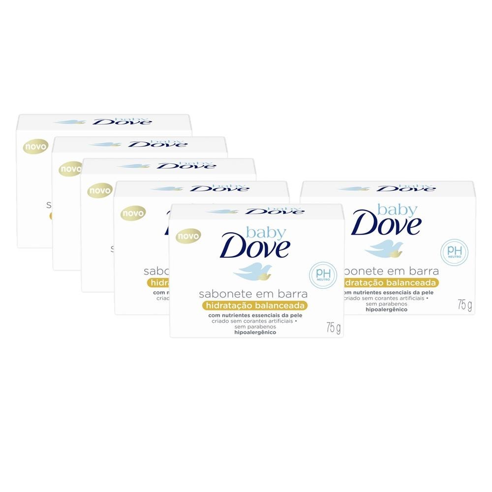Kit 6 Sabonetes em Barra Baby Dove Hidratação Balanceada 75g em Oferta na Shopee