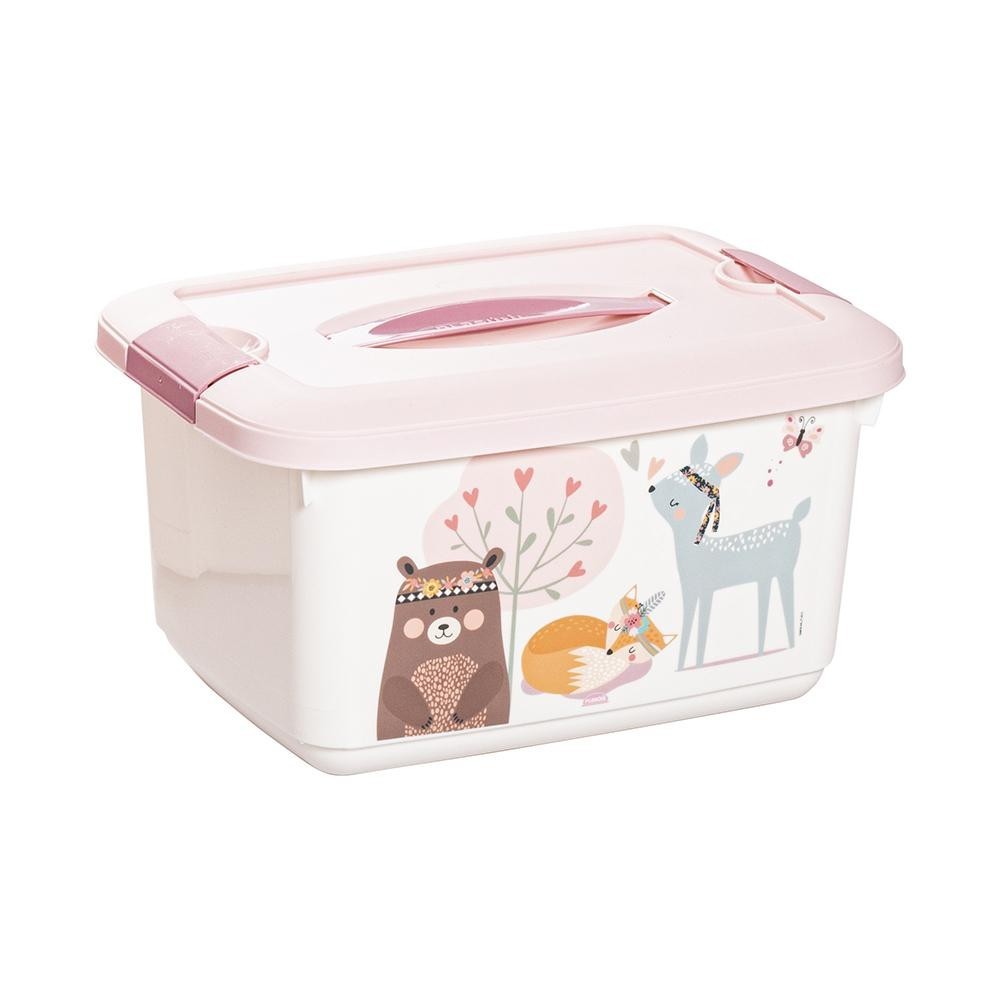 CAIXA ORGANIZADORA 5,2 L INFANTIL TRAVA E ALÇA ROSA PLASÚTIL em Oferta na Shopee