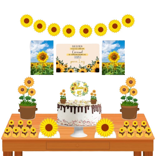 Kit Festa Girassol Só Um Bolinho Decoração Festa Infantil em Oferta na Shopee